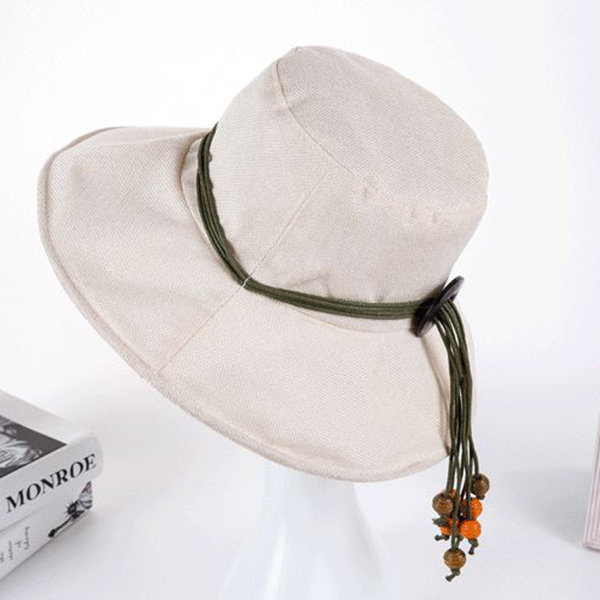Women Wide Brim Sun Hats Breathable Anti-UV Beach Caps Casual Traveling Visor Bucket Hat